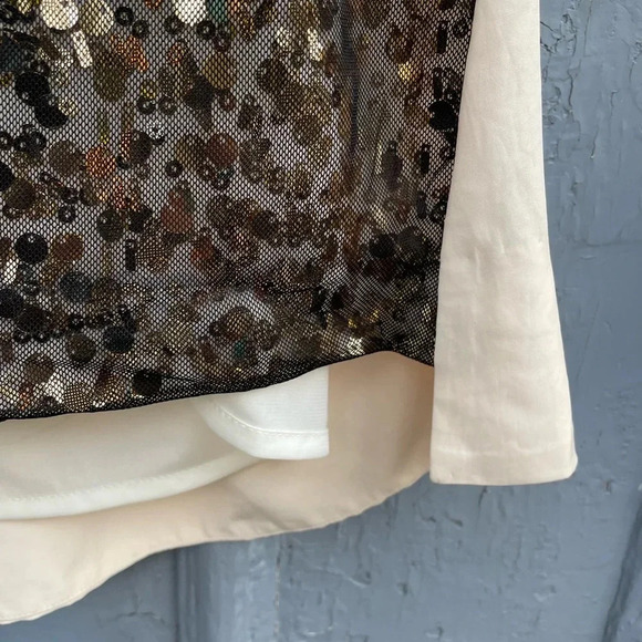 Rag & Bone Bahia Sleeveless Gold Sequin Silk Blouse, Size M - Picture 7 of 11